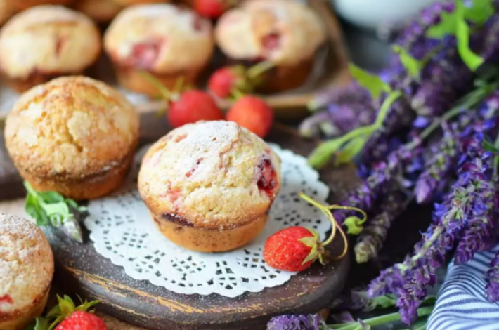 Strawberry Lavender Muffins